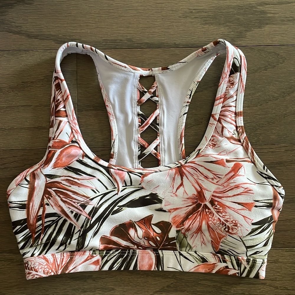 Lorna Jane Floral Sports Bra - Size XS
